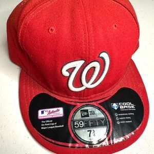 New Era Washington Nationals 59FIFTY Fitted Hat Red MLB Authentic Size 7 3/4